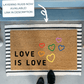Love is Love Pride Hearts Doormat