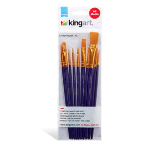 Studio Golden Nylon Brush Set – 10 Pieces