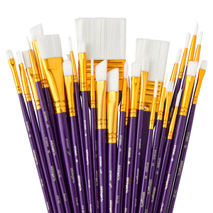 Studio White Nylon Brush Set - 30 Pieces