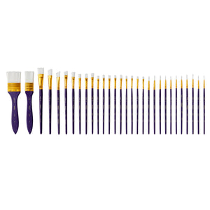Studio White Nylon Brush Set - 30 Pieces