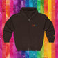 Bespattered Facade Rainbow LGBTQ+ Pride Embroidered Full-Zip Hoodie