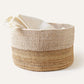 Two-Tone Banana Leaf Floor Basket
