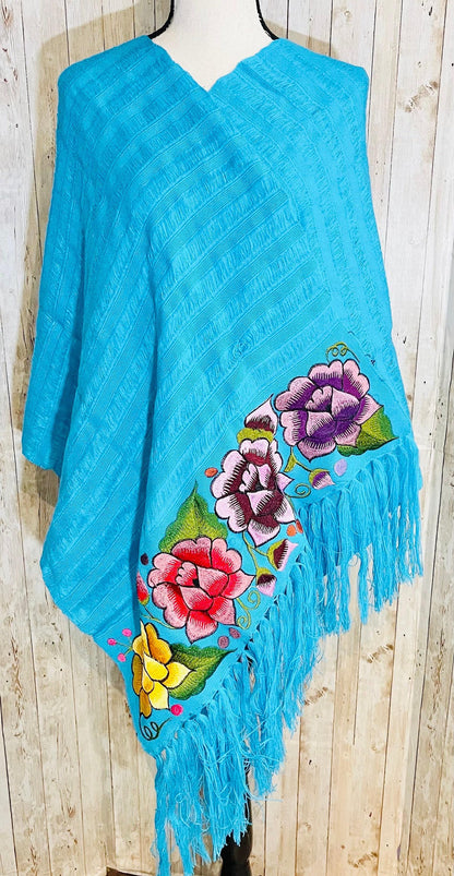 Embroidered Handmade Mexican Shawl Reboso Bordados en Telar