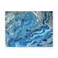 Bespattered Facade Blue Marble Stretched Matte Canvas Art Prints | Multiple Sizes