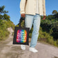 Bespattered Facade Rainbow "Third Butthole Eye" Canvas Tote Bag Reusable Carryall