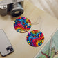 Bespattered Facade Rainbow Flow Round Luggage Tag