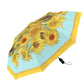 van Gogh Sunflowers Travel Umbrella – Compact, One-Touch Open & Close