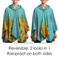 van Gogh Sunflowers Reversible Rain Cape – Lightweight Hooded Wrap for Women