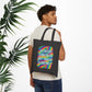 Bespattered Facade Rainbow "Lobotomy" Canvas Tote Bag Reusable Carryall
