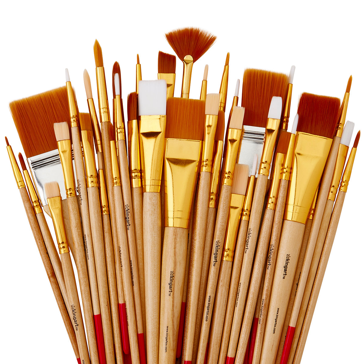 Studio Golden & White Nylon Brush Set - 50 Pieces