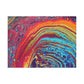 Bespattered Facade Rainbow Rings Stretched Matte Canvas Art Prints | Multiple Sizes