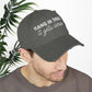 Bespattered Facade "Hang in There" White Embroidered Distressed Cap