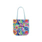 Bespattered Facade Colorful Flowers Canvas Tote Bag | 3 Sizes and 5 Strap Colors