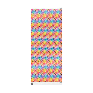 Bespattered Facade Rainbow Watercolor Dots Wrapping Paper | Three Sizes | Glossy or Matte