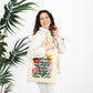 Bespattered Facade "Trying to Have a Nice Day..." Floral Canvas Tote Bag Reusable Carryall