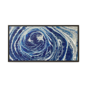 Bespattered Facade Fluid Art Abstract Painting Framed Canvas Art Print | 3 Frame Colors | Multiple Sizes