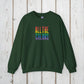 Bespattered Facade "All the Colors" Rainbow Block Embroidered Crewneck Sweatshirt