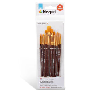 Studio Golden Nylon Brush Set  - 10 Pieces