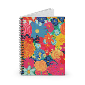 Bespattered Facade Bold Florals Spiral Notebook - Lined Pages