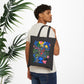 Bespattered Facade "Don't Forget" Floral Canvas Tote Bag Reusable Carryall