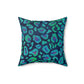 Bespattered Facade Emerald Leopard Square Throw Pillow | 4 Sizes