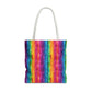 Bespattered Facade Rainbow Stripes Eco-Friendly Carryall Tote Bag
