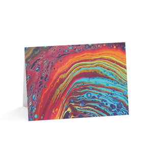 Bespattered Facade Rainbow Rings Greeting Cards | Sets of 1, 10, 30, or 50