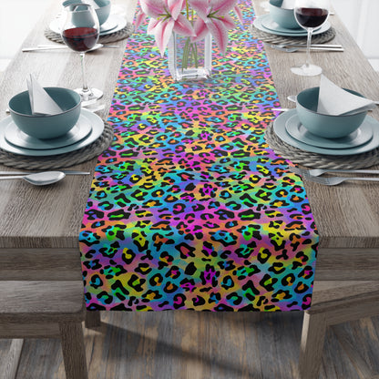 Bespattered Facade Candy Coated Neon Leopard Table Runner (2 sizes)