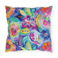 Bespattered Facade Colorful Flowers UV-Resistant Outdoor Pillows | 4 Sizes