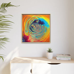 Bespattered Facade Fluid Art Abstract Painting Framed Canvas Art Print | 4 Frame Colors | Multiple Sizes