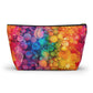 Bespattered Facade Rainbow Ink Dots Accessory Pouch With T-Bottom | 2 Sizes