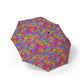 Rainbow Leopard Foldable Umbrella — Compact Semi-Automatic Rain Parasol