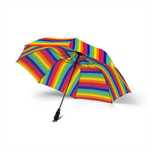 Bespattered Facade Rainbowgasm Foldable Umbrella — Compact Semi-Automatic Rain Parasol