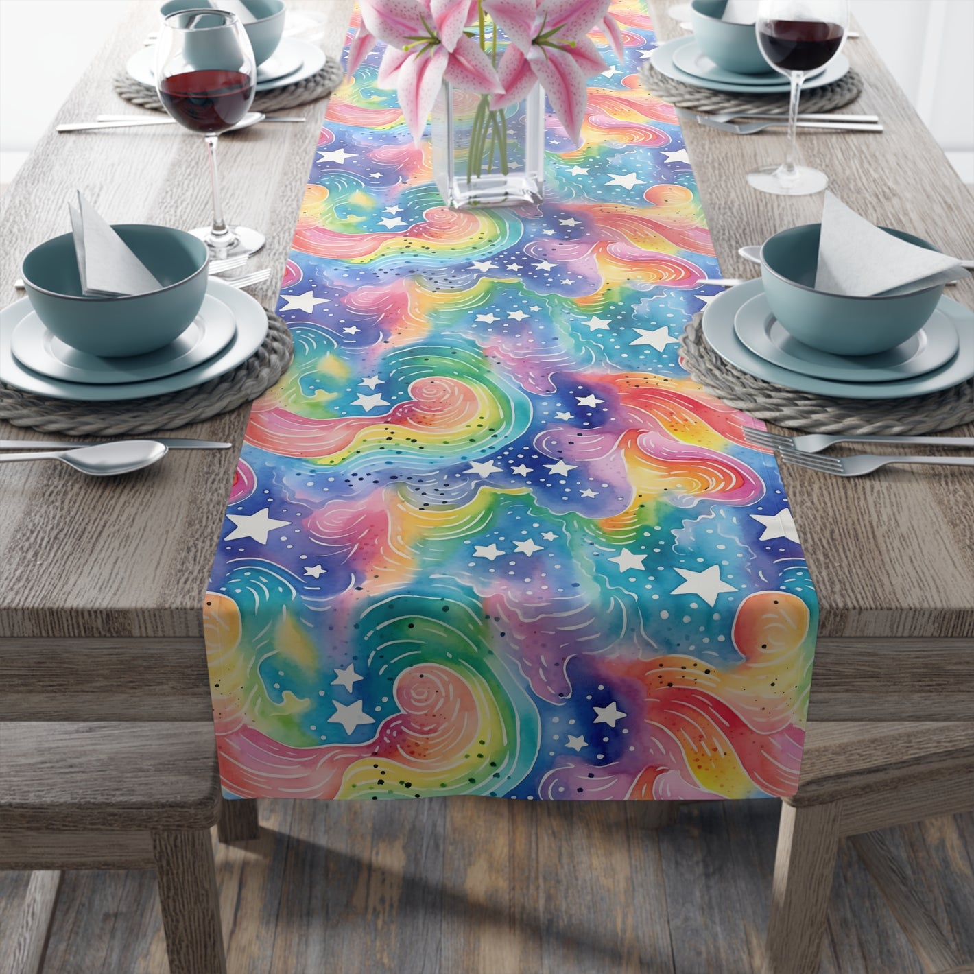 Bespattered Facade Rainbow Skies Table Runner (2 sizes)