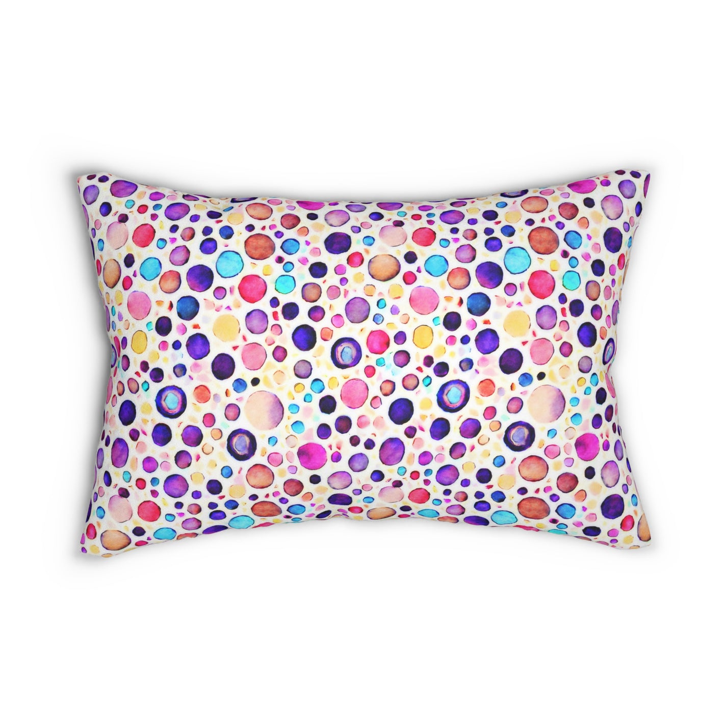 Bespattered Facade Colorful Dots Lumbar Throw Pillow