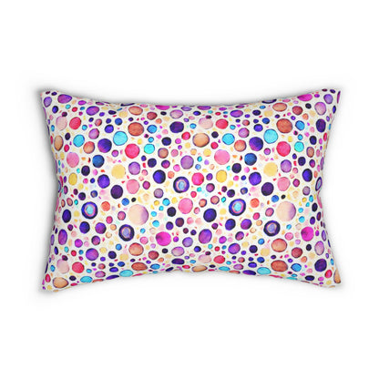 Bespattered Facade Colorful Dots Lumbar Throw Pillow