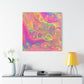 Bespattered Facade Fluid Art Abstract Painting Stretched Matte Canvas Art Prints | Multiple Sizes