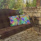 Bespattered Facade Rainbow Abstract UV-Resistant Outdoor Pillows | 4 Sizes