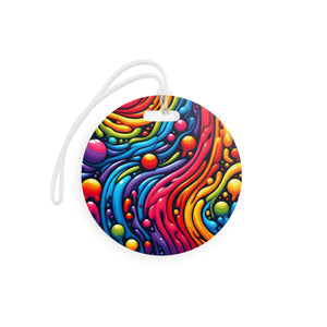 Bespattered Facade Rainbow Flow Round Luggage Tag