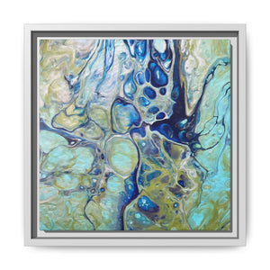 Bespattered Facade Fluid Art Abstract Painting Framed Canvas Art Print | 4 Frame Colors | Multiple Sizes