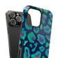 Bespattered Facade Emerald Leopard Impact-Resistant Case