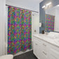 Bespattered Facade Candy Coated Neon Leopard Shower Curtain