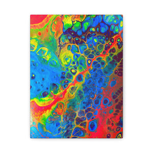 Bespattered Facade Fluid Art Abstract Painting Stretched Matte Canvas Art Prints | Multiple Sizes