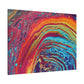Bespattered Facade Rainbow Rings Stretched Matte Canvas Art Prints | Multiple Sizes
