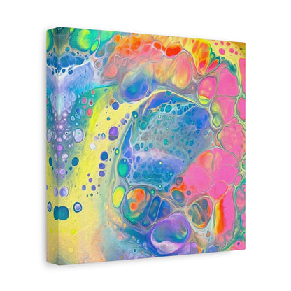 Bespattered Facade Fluid Art Abstract Painting Stretched Matte Canvas Art Prints | Multiple Sizes