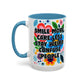 "Smile More, Care Less..." Rainbow Flowers Mug | Eight Colors | 11oz or 15oz