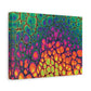 Bespattered Facade Neon Butterfly Stretched Matte Canvas Art Prints | Multiple Sizes