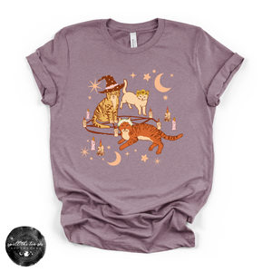 Cat Coven Cat Witch Tee | Witchy Cat Lover Graphic T-Shirt