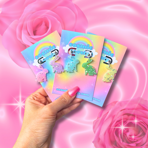 Pastel Rainbow Confetti Spring Bunny Earrings