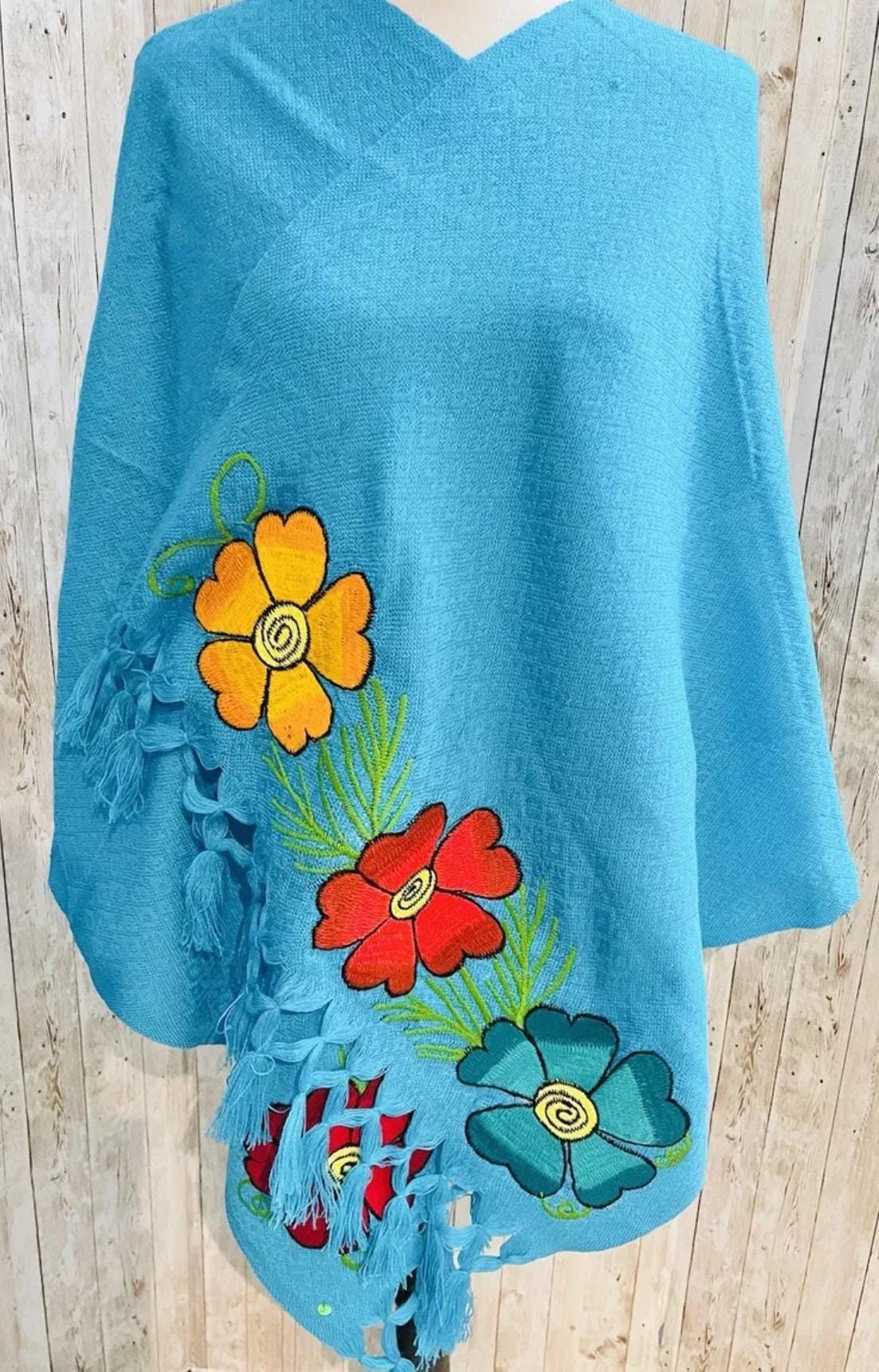 Embroidered Handmade Mexican Shawls Rebosos Bordados